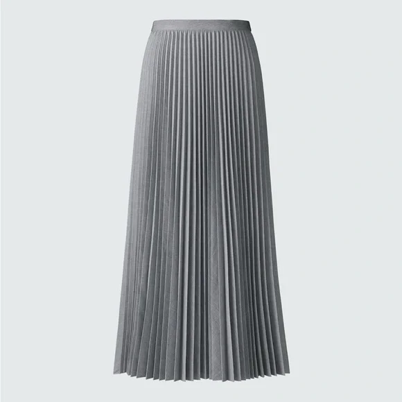 preppy grey pleated midi skirt - Picture 3 of 6
